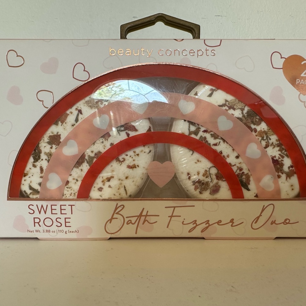 Sweet Rose Bath Fizzer Duo - Red and White